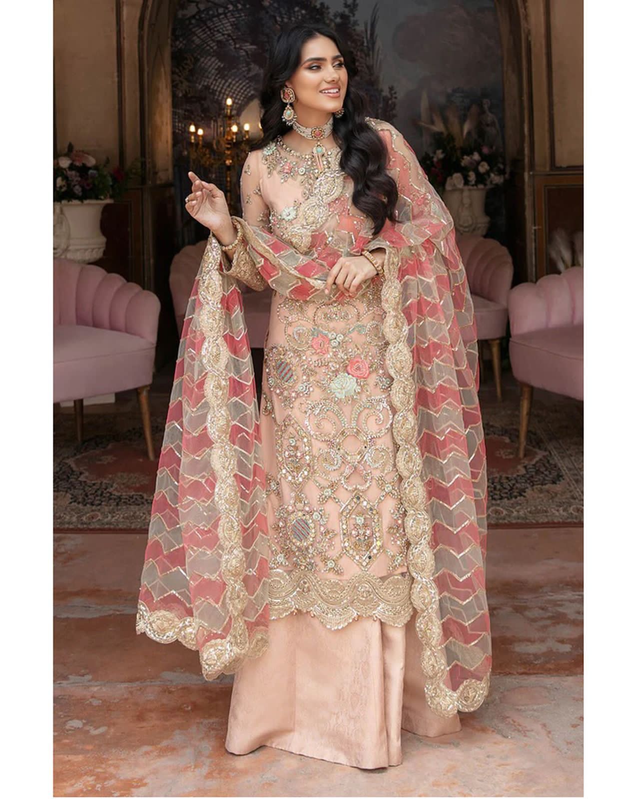 fancy wedding dresses collection with heavy embroidery and stone work