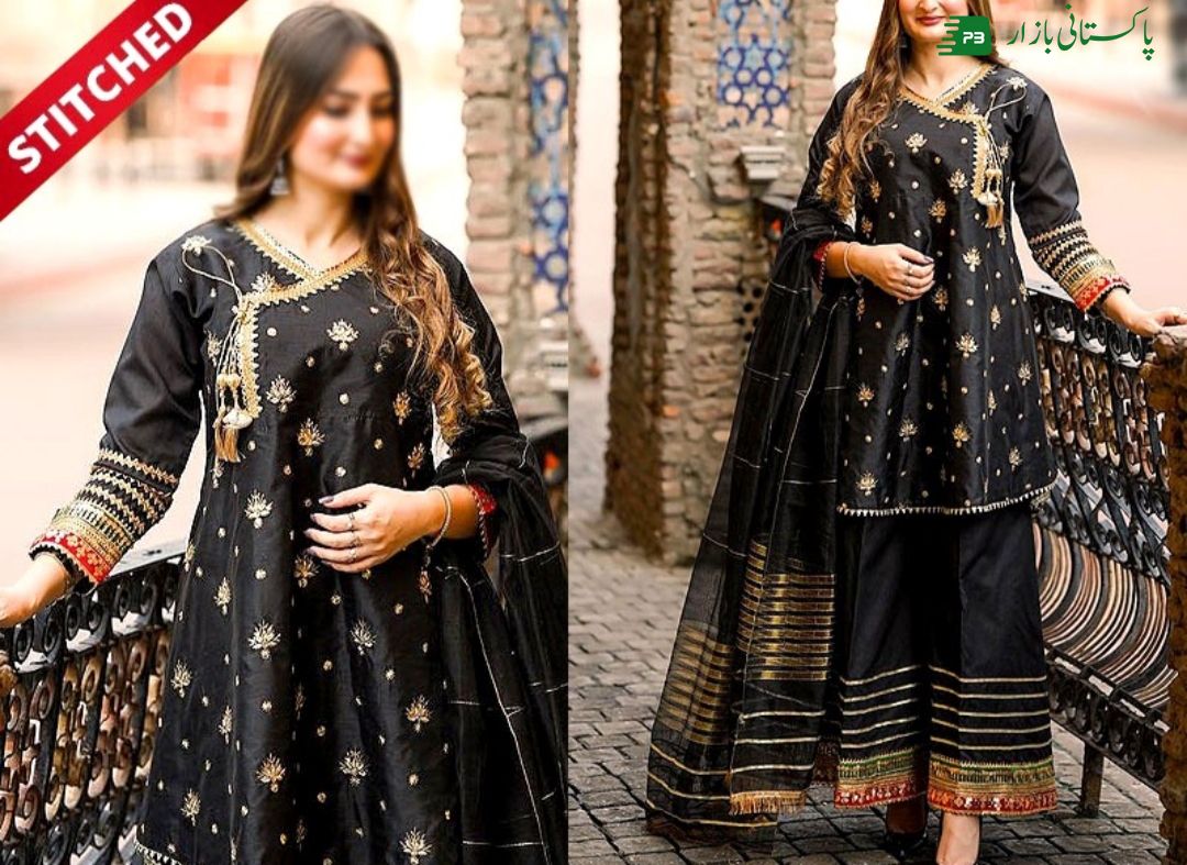 3 piece Andrakha style embroidery for partywear