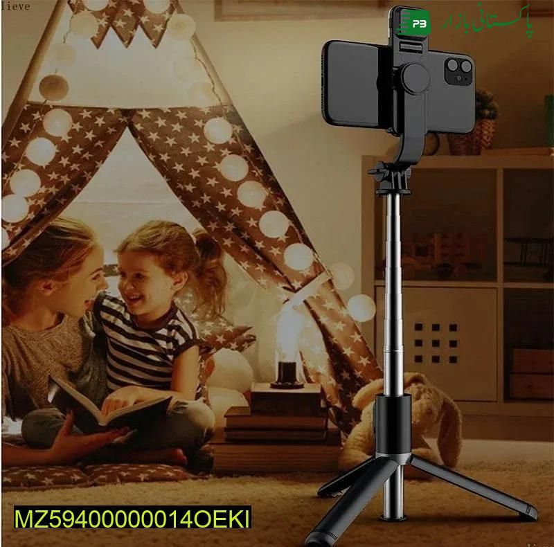 Selfie stick with LED light mini tripod stand