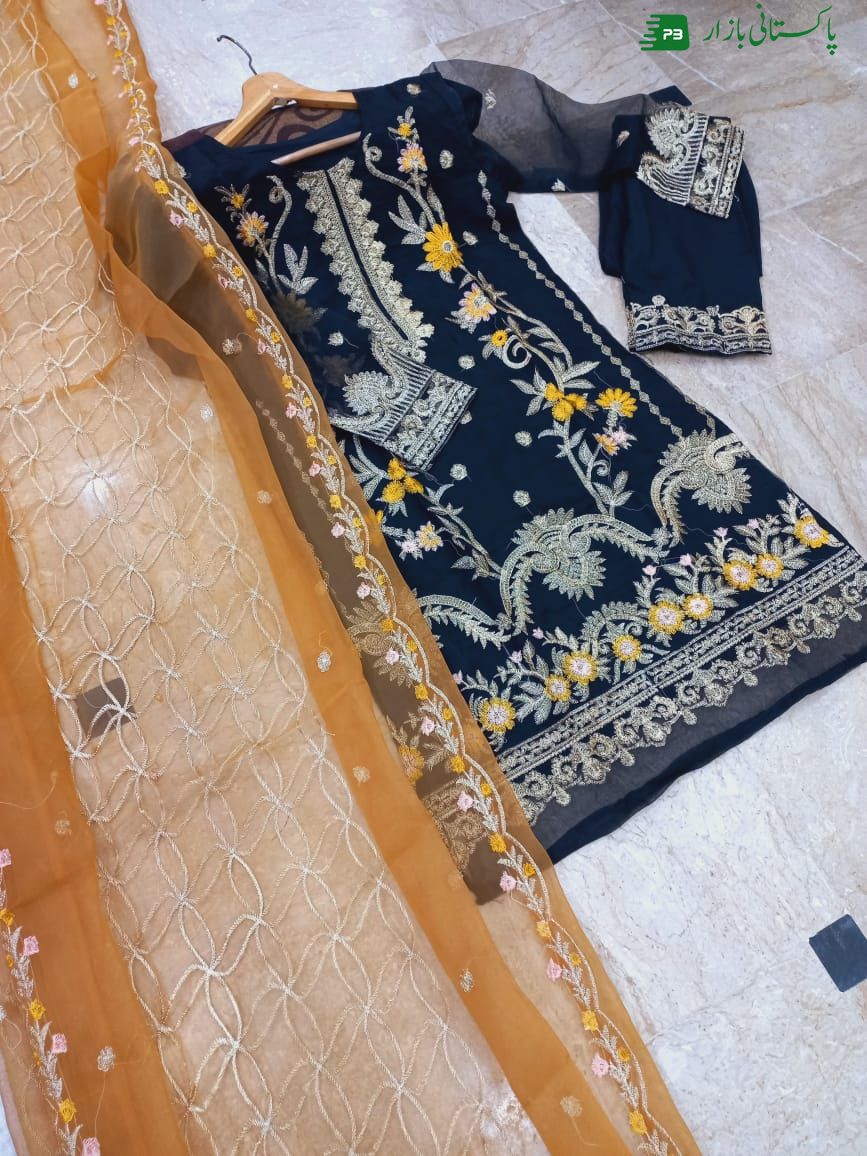 Full Embroiderd Shirt With Emb Dupatta 3pcs