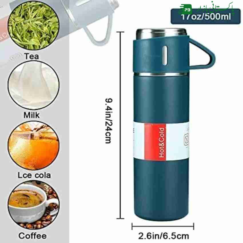 Vacuum thermal flask bottel with 3 cups