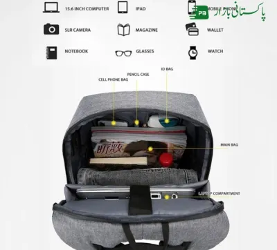 Causal laptop backpack with charging port