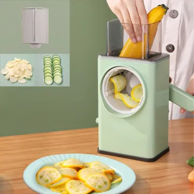 multifunctional storm vegetable cutter manual rotary cheese grater shredder – wider hopper